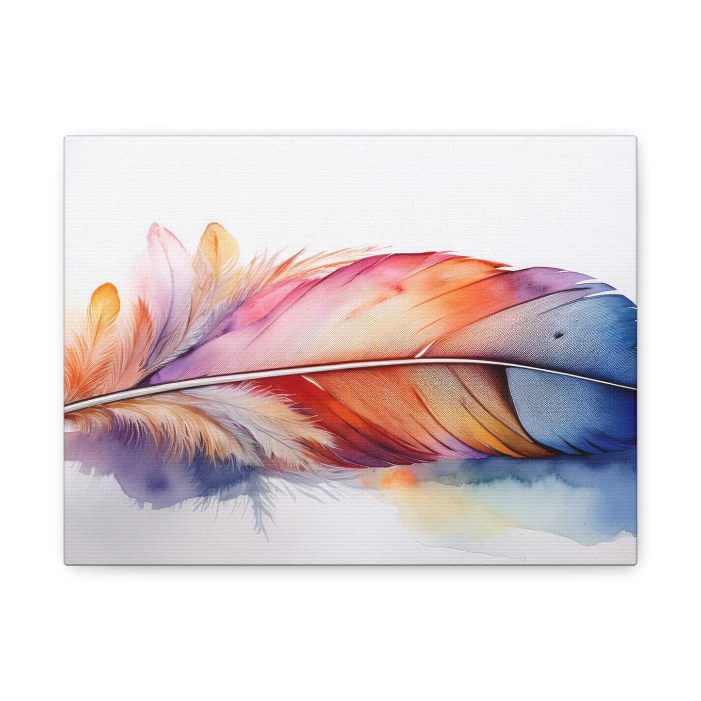 Rainbow Feather Watercolor Canvas Print - 3 | Elegant Wall Art & Prints | Unique Home Decor | Wall Print | Wall Art