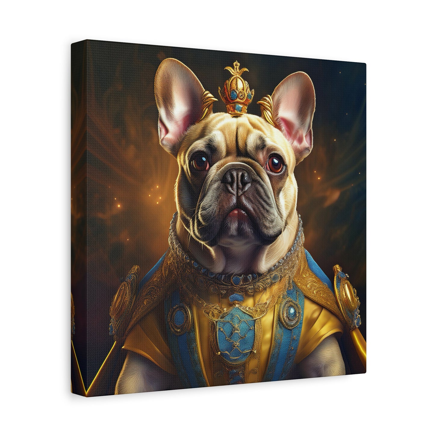 French Bulldog Renaissance Pet Portrait on Canvas | Wall Print | Wall Art | Dog Art