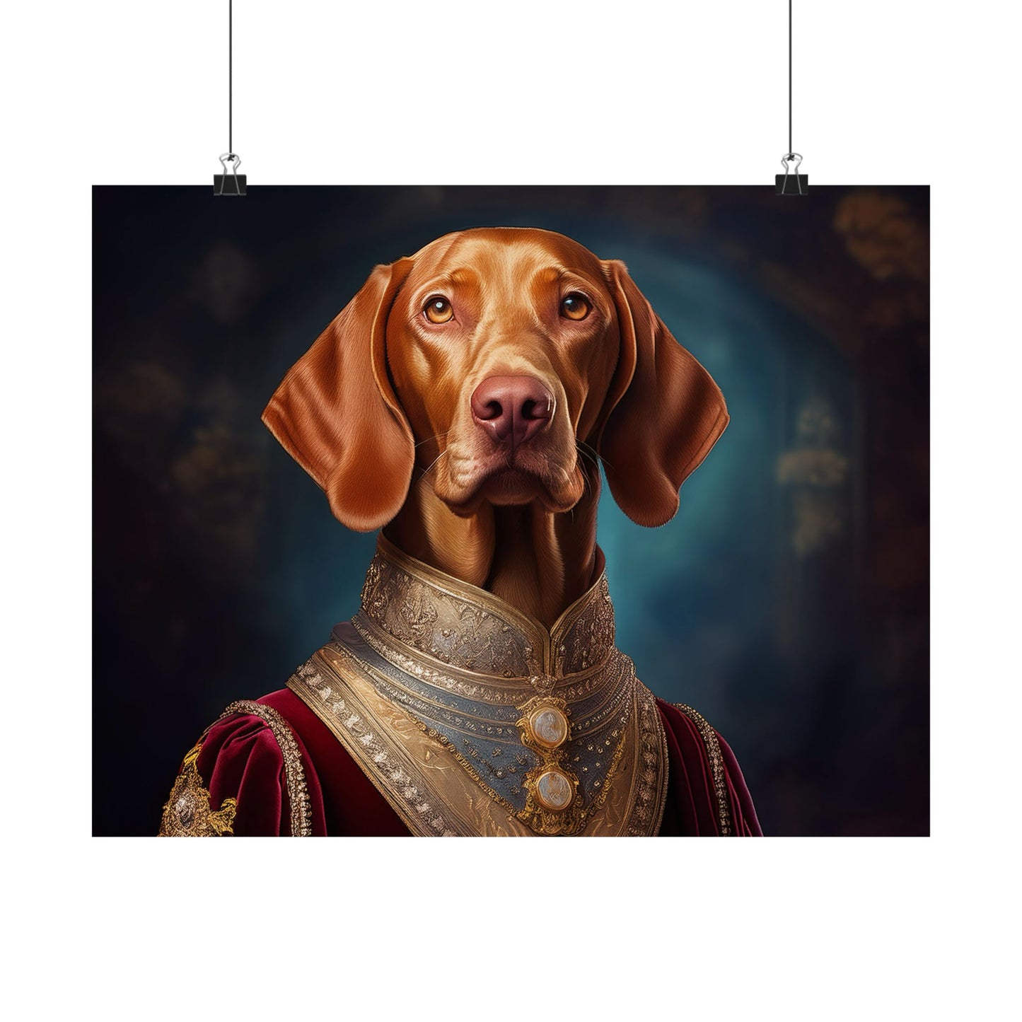 Vizsla Renaissance Pet Portrait Print,  Art Print, Wall Decor,  Animal Print, Dog Wall Art, Wall print, wall art, dog art