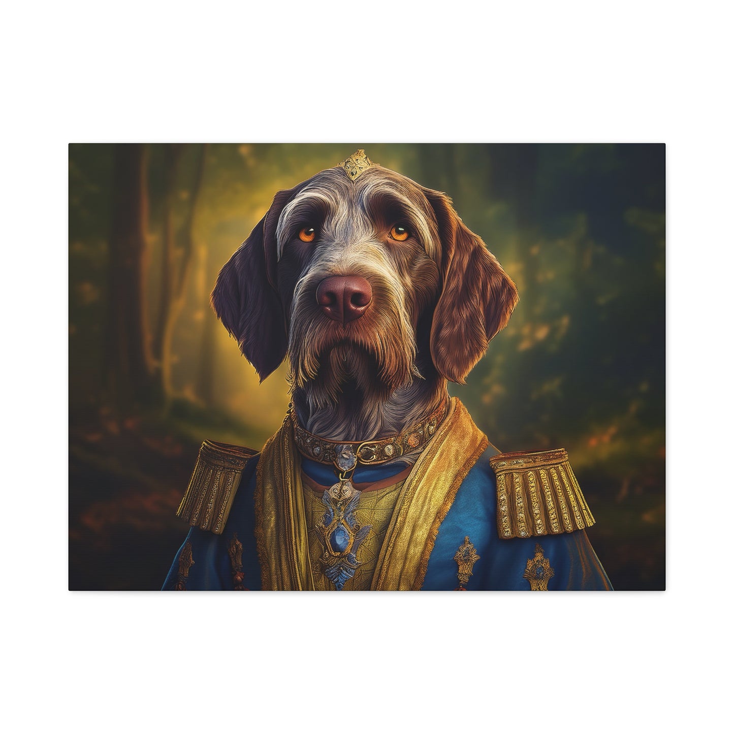 German Wirehaired Pointer Dog Pet Portrait Renaissance - Canvas, wall art, wall print, dog portrait, dog art