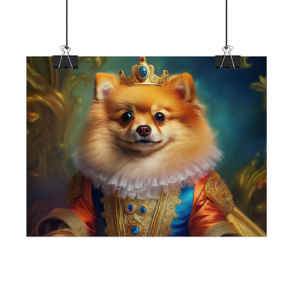 Pomeranian Renaissance Dog Portrait Art Print, Wall Decor Gift, Animal Lover Home Decor, Dog Wall Art