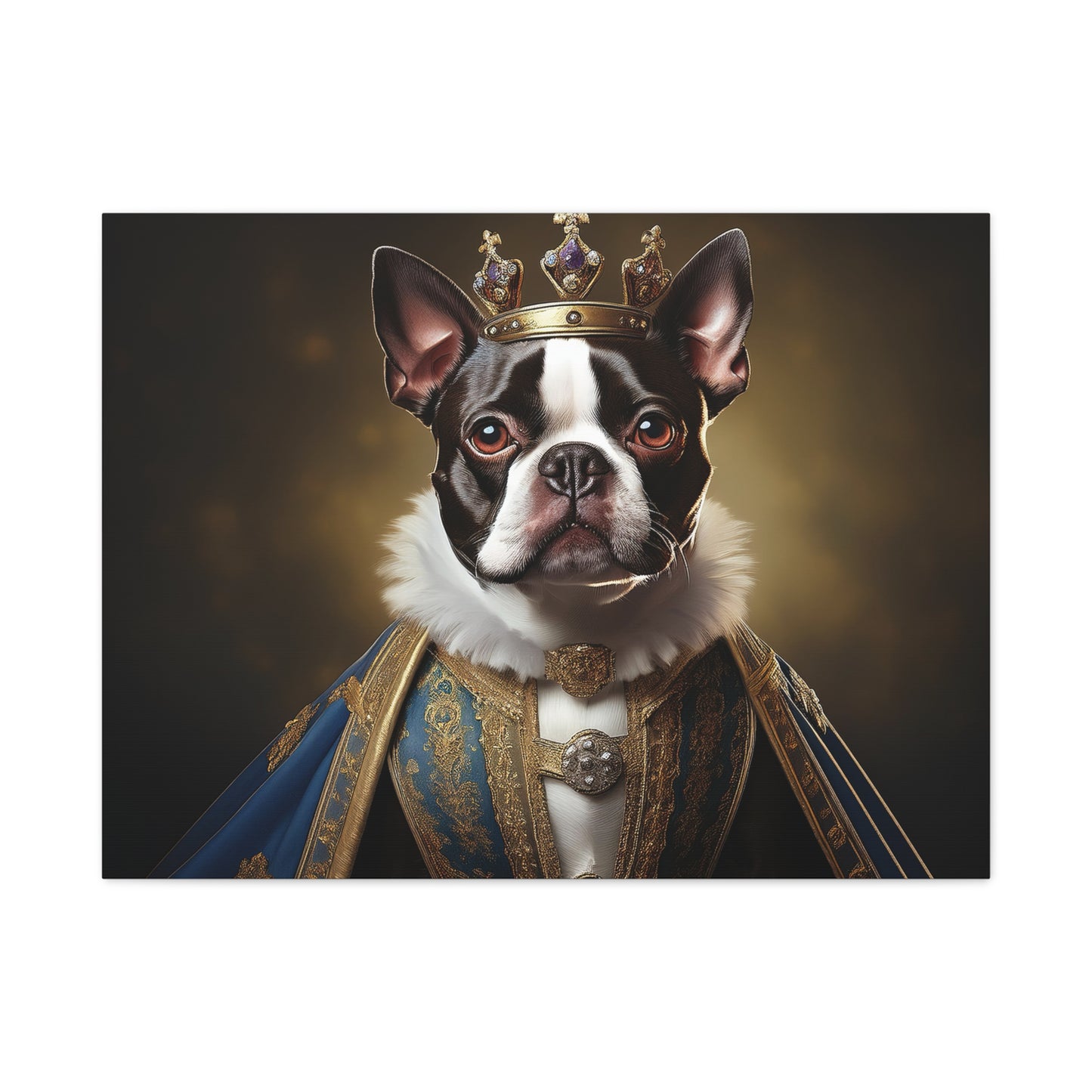 Boston Terrier Renaissance Pet Portrait on Canvas, wall print, wall art, dog portrait, dog art