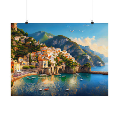 Amalfi Coast Italy Coastal Print | Style 1 | Wall Art | Wall Print