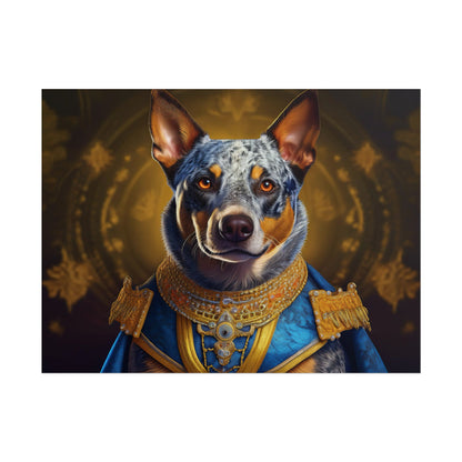 Australian Cattle Dog Renaissance Dog Portrait Wall Art | Art Print | Wall Decor Gift, Animal Lover Home Decor, Dog Wall Art