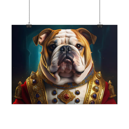 English Bulldog Renaissance  Dog Pet Portrait Print | Wall Art | Wall Print