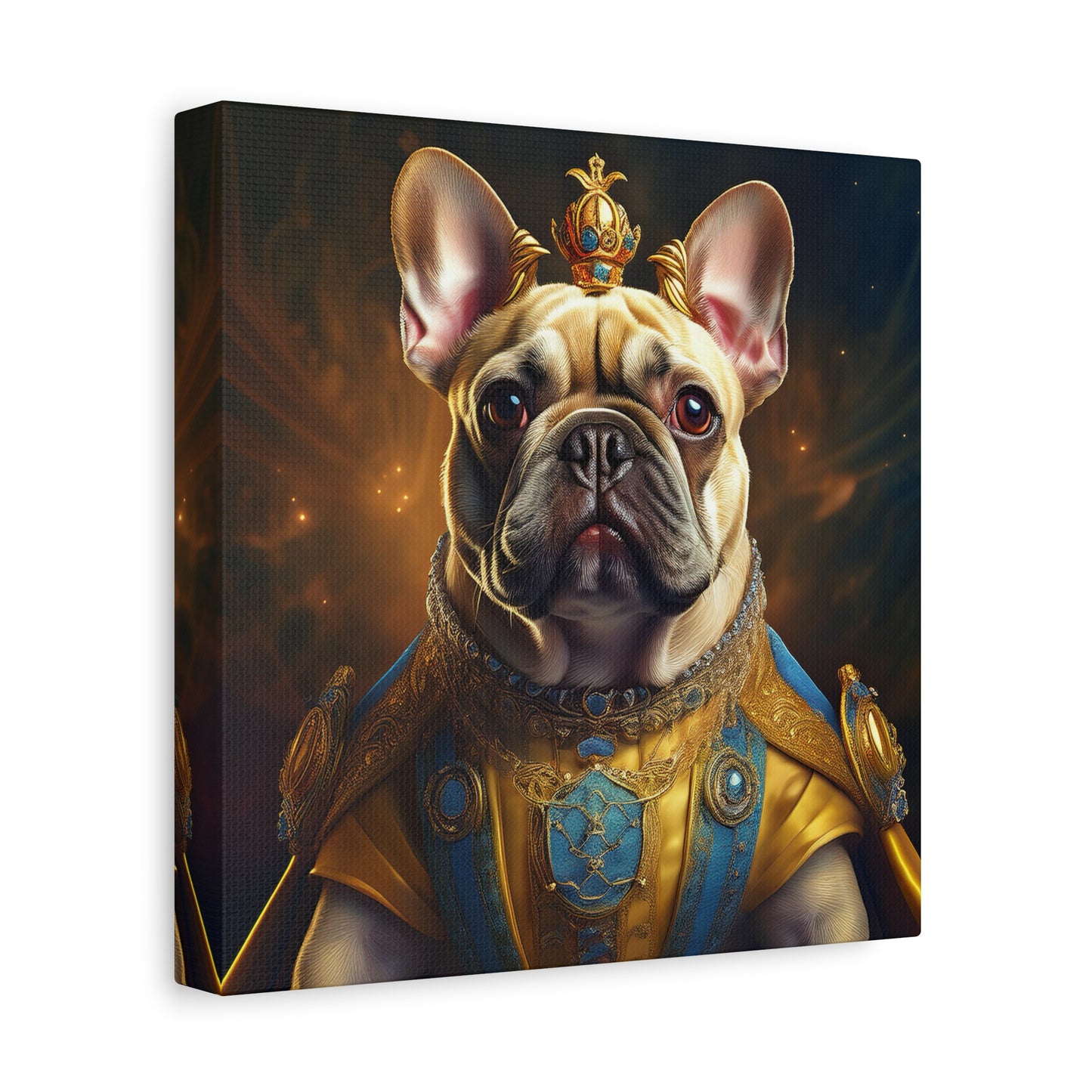 French Bulldog Renaissance Pet Portrait on Canvas | Wall Print | Wall Art | Dog Art