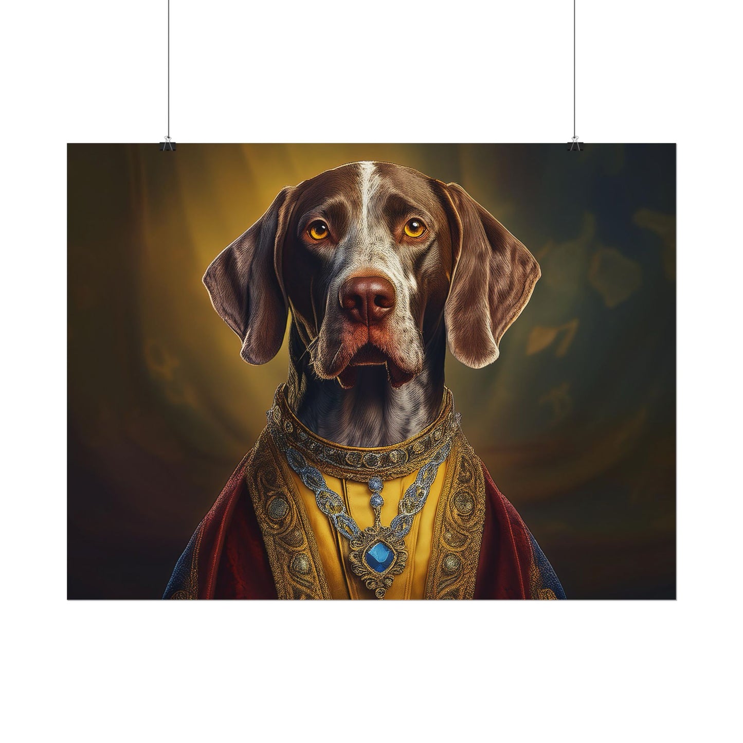 German Shorthaired Pointer Dog Renaissance Pet Portrait, Art Print, Animal Lover gift, Dog Wall Art, wall prints, wall art