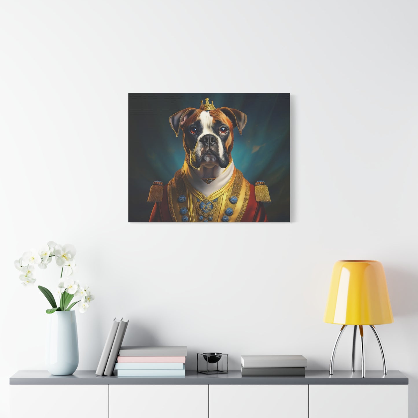 Boxer Renaissance Pet Portrait  on Canvas, wall art, wall print, dog portrait, dog art