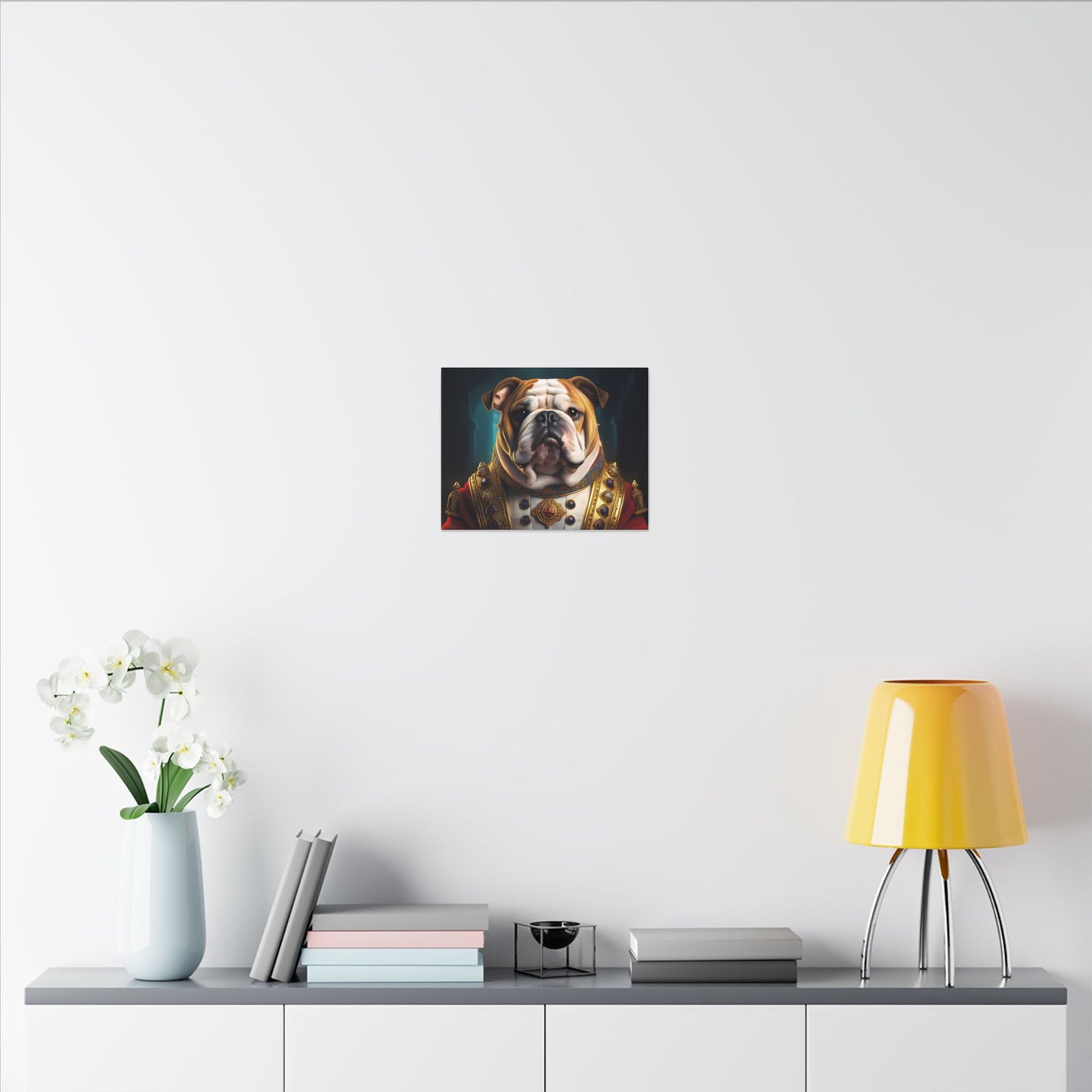 English Bulldog Pet Portrait Renaissance - Canvas, wall art, wall print, dog portrait, dog art
