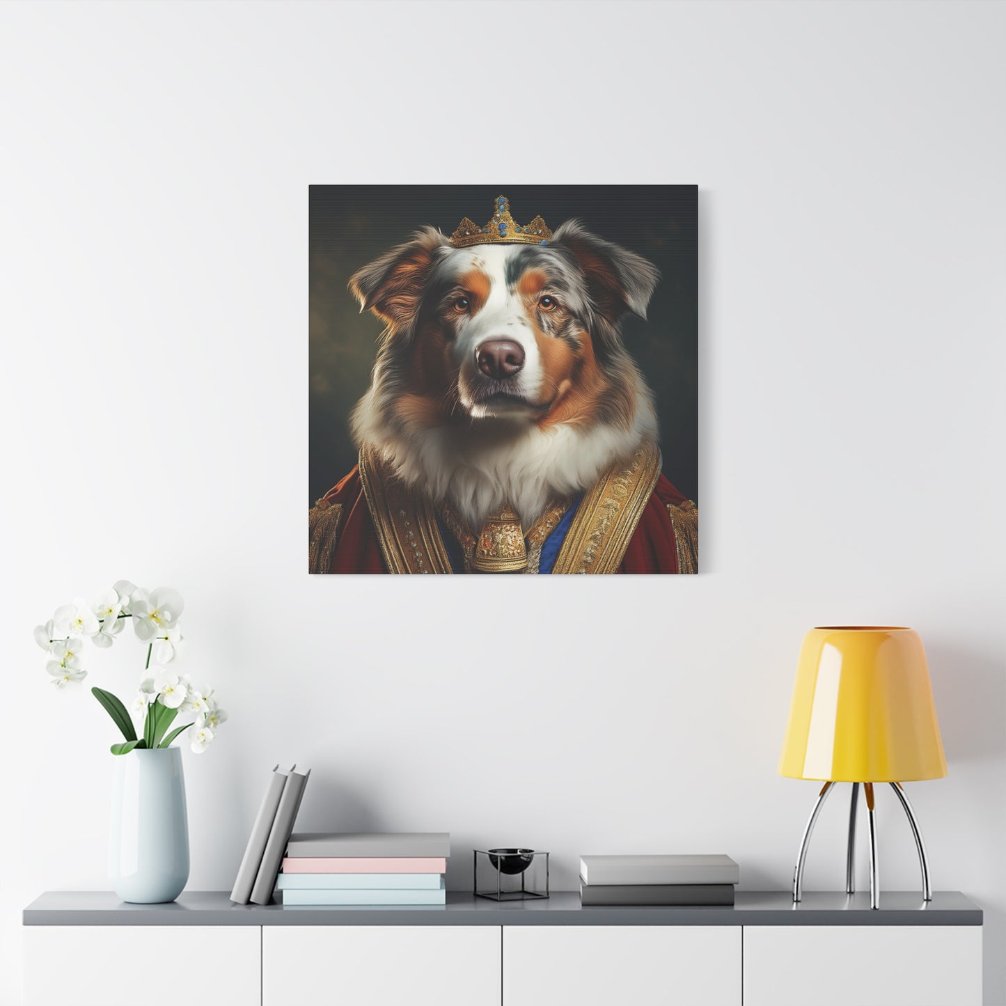 Australian Shepherd Pet Portrait Renaissance - Canvas, wall art, wall print, dog art, dog print