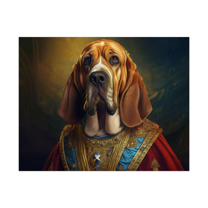 Bloodhound Renaissance Dog Portrait Art Print, Wall Decor Gift, Animal Lover Home Decor, Dog Wall Art