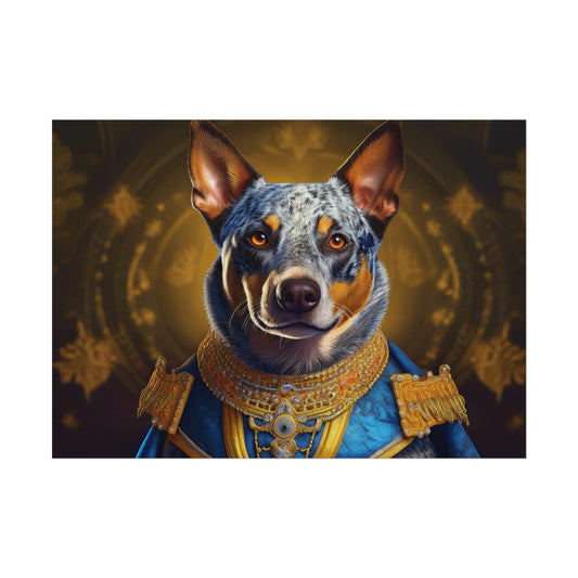 Australian Cattle Dog Renaissance Dog Portrait Wall Art | Art Print | Wall Decor Gift, Animal Lover Home Decor, Dog Wall Art