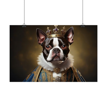 Boston Terrier Renaissance Dog Portrait Art Print, Wall Decor Gift, Animal Lover Home Decor, Dog Wall Art