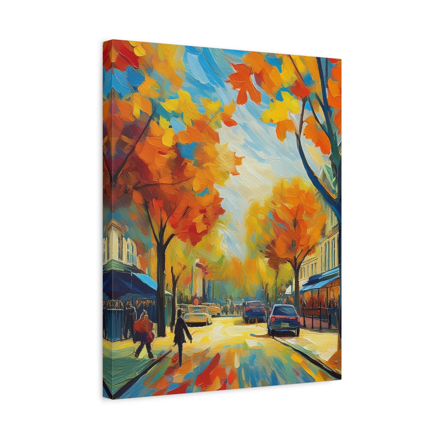 Fall Leaves In the City Painting Canvas Wall Art | Wall Art | Wall Print