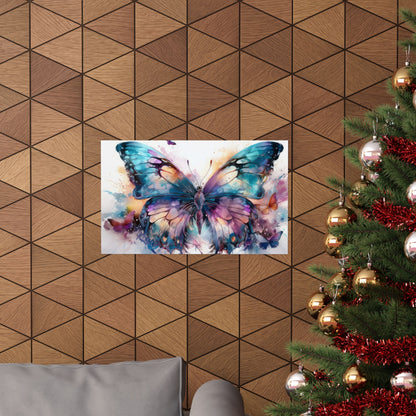 Teal, Orange & Purple Butterfly Alcohol Ink Wall Art | Butterfly wall art | Wall Art | Wall Print