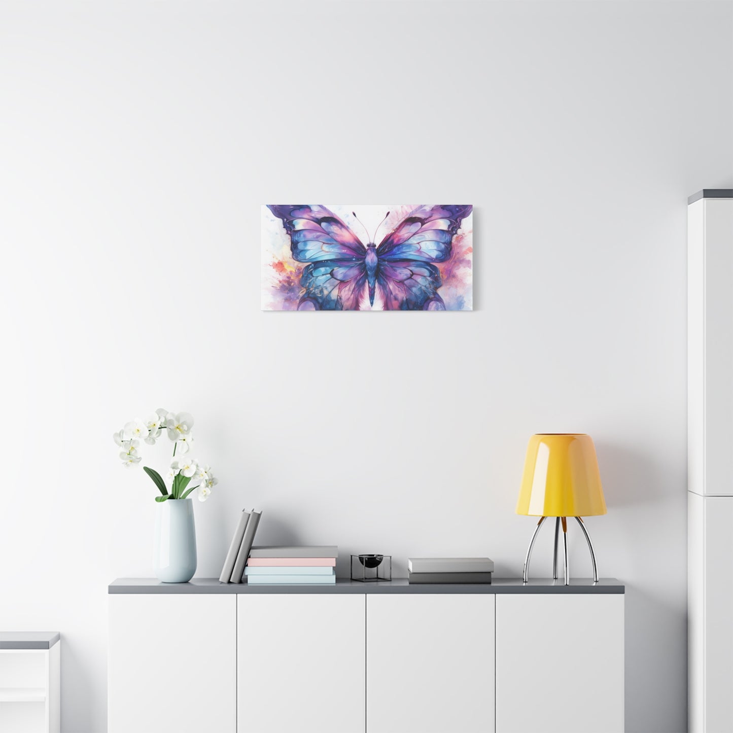 Blue & Purple Butterfly Alcohol Ink Canvas Art | Butterfly Decor | Wall Art | Wall Print