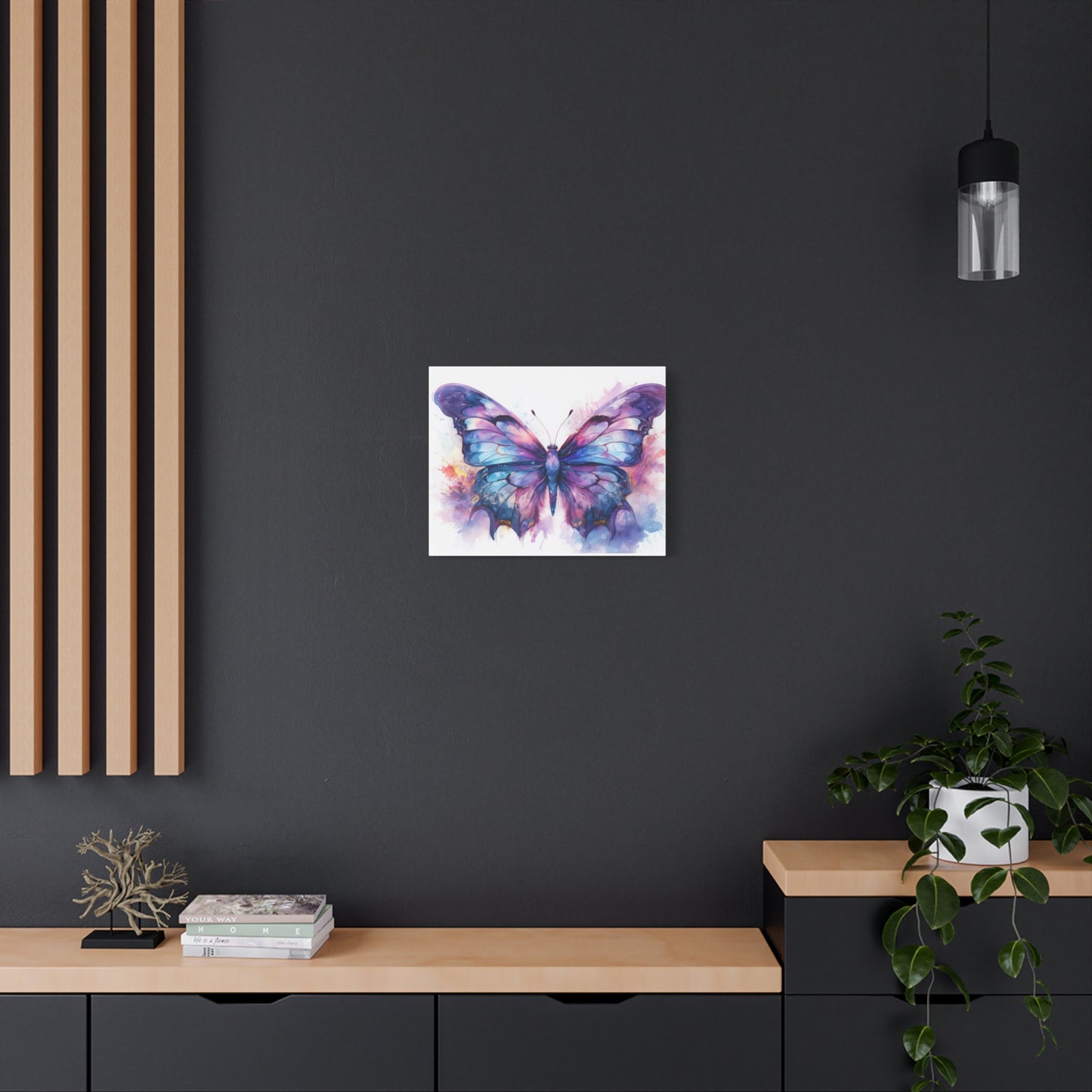 Blue & Purple Butterfly Alcohol Ink Canvas Art | Butterfly Decor | Wall Art | Wall Print