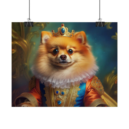 Pomeranian Renaissance Dog Portrait Art Print, Wall Decor Gift, Animal Lover Home Decor, Dog Wall Art