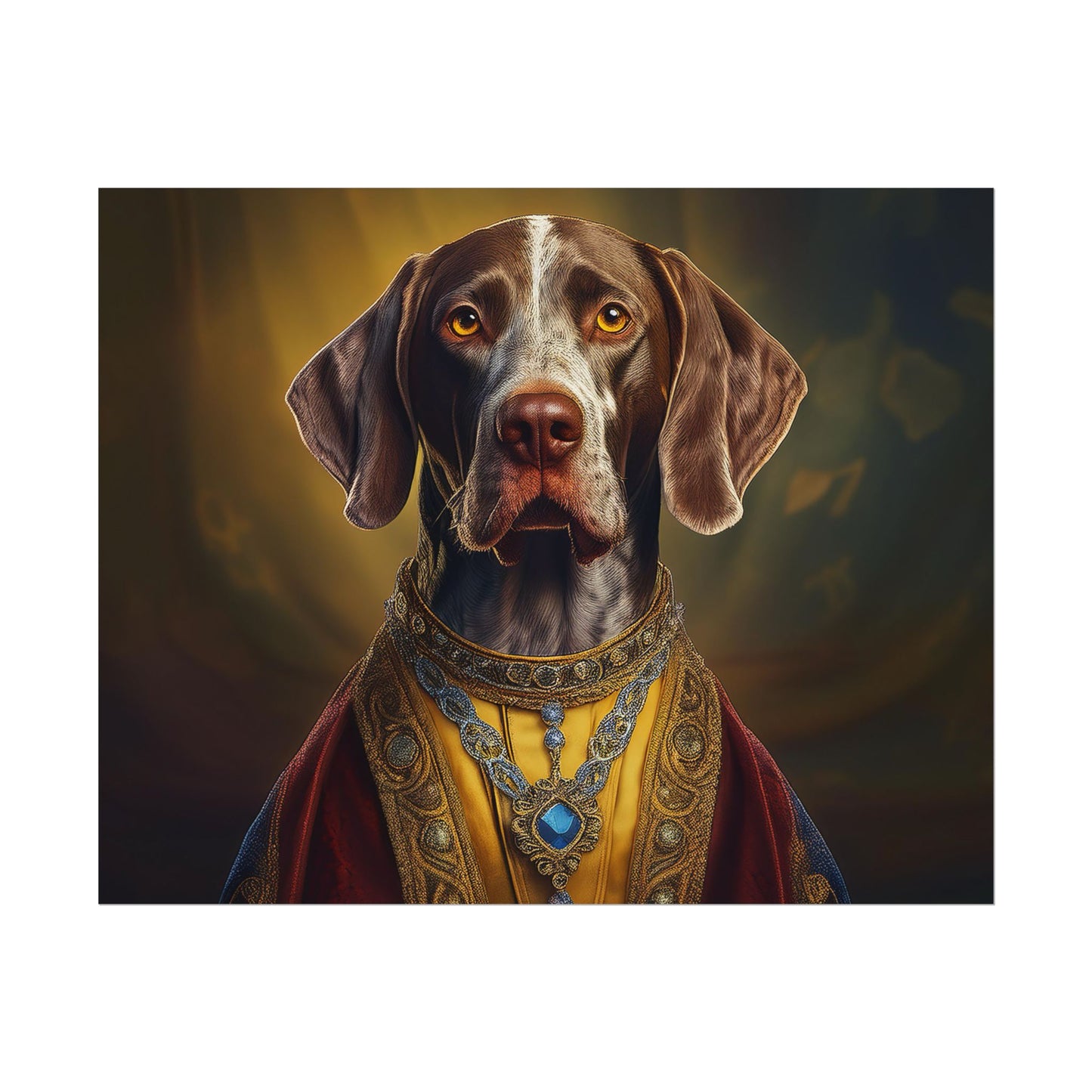 German Shorthaired Pointer Dog Renaissance Pet Portrait, Art Print, Animal Lover gift, Dog Wall Art, wall prints, wall art