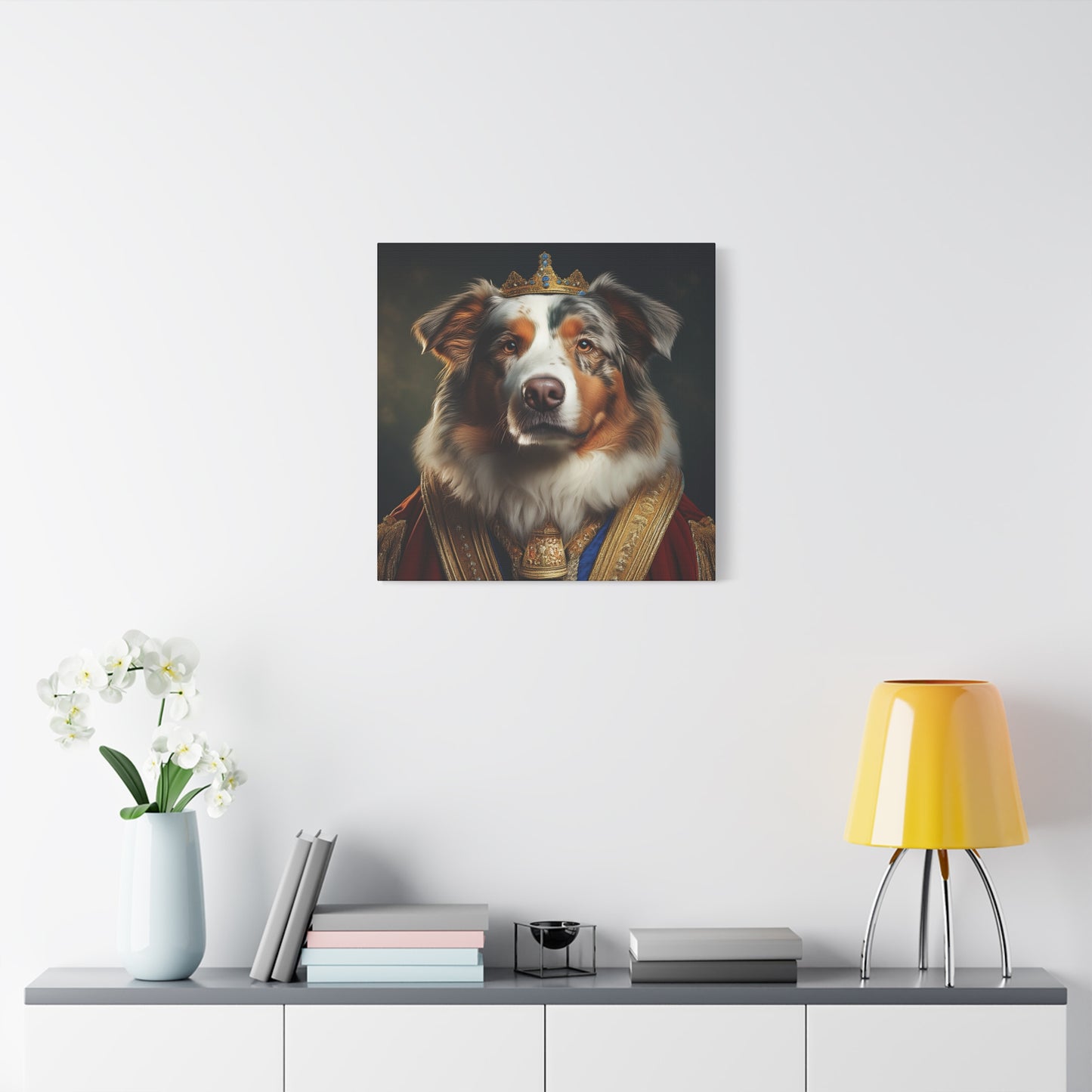 Australian Shepherd Pet Portrait Renaissance - Canvas, wall art, wall print, dog art, dog print