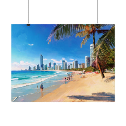Surfers Paradise Beach Australia Coastal Print | Style 1 | Wall Art | Wall Print