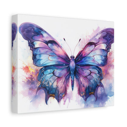 Blue & Purple Butterfly Alcohol Ink Canvas Art | Butterfly Decor | Wall Art | Wall Print