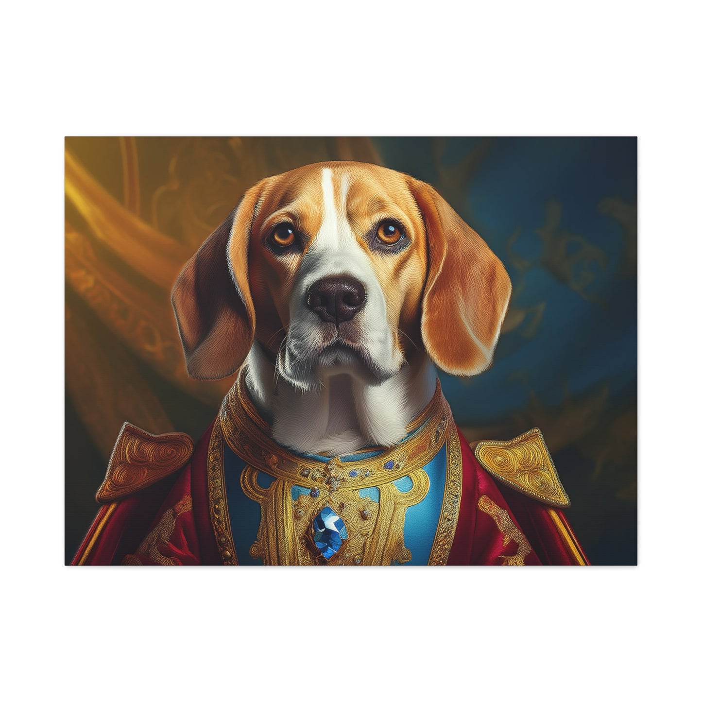 Beagle Renaissance Pet Dog Portrait  - Canvas, wall art, wall print, dog portrait, dog art