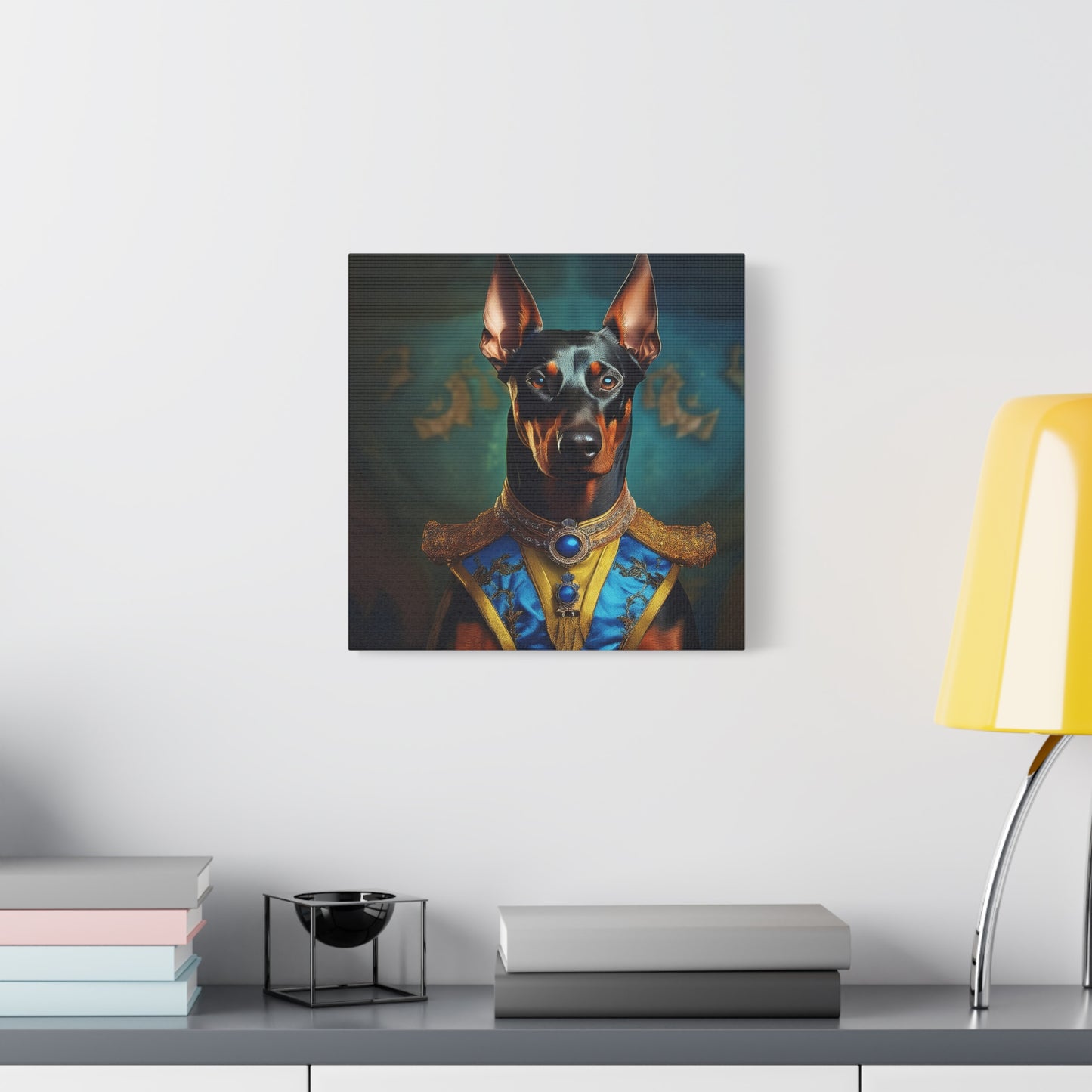 Doberman Pinscher Renaissance Pet Portrait on Canvas | wall art | wall print | Dog Art
