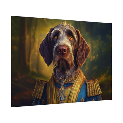 German Wirehaired Pointer Renaissance Pet Portrait Print, Pointer, Dog Lover Wall Art,  Dog Memorial Gift, wall art, wall print, dog print