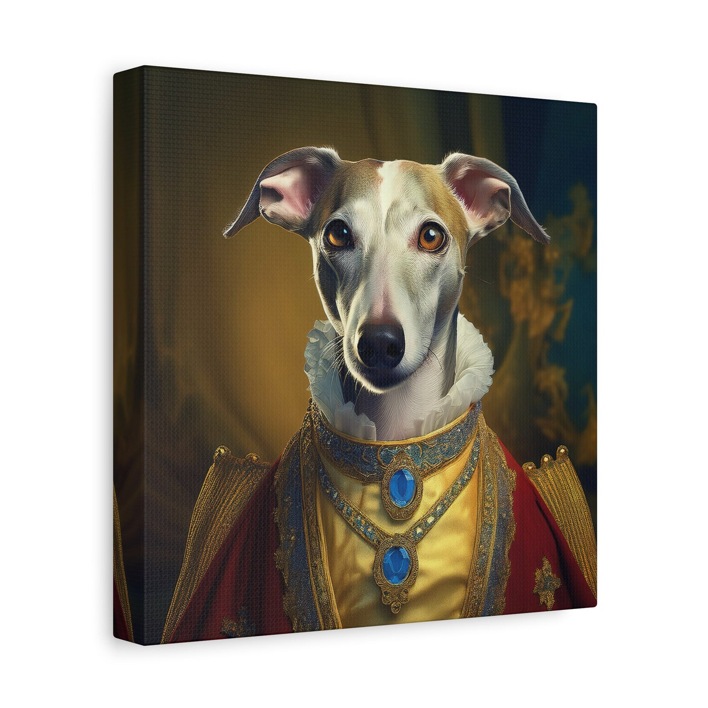 Whippet Renaissance Pet Portrait  Print - Canvas, wall art, wall print, dog portrait, dog art