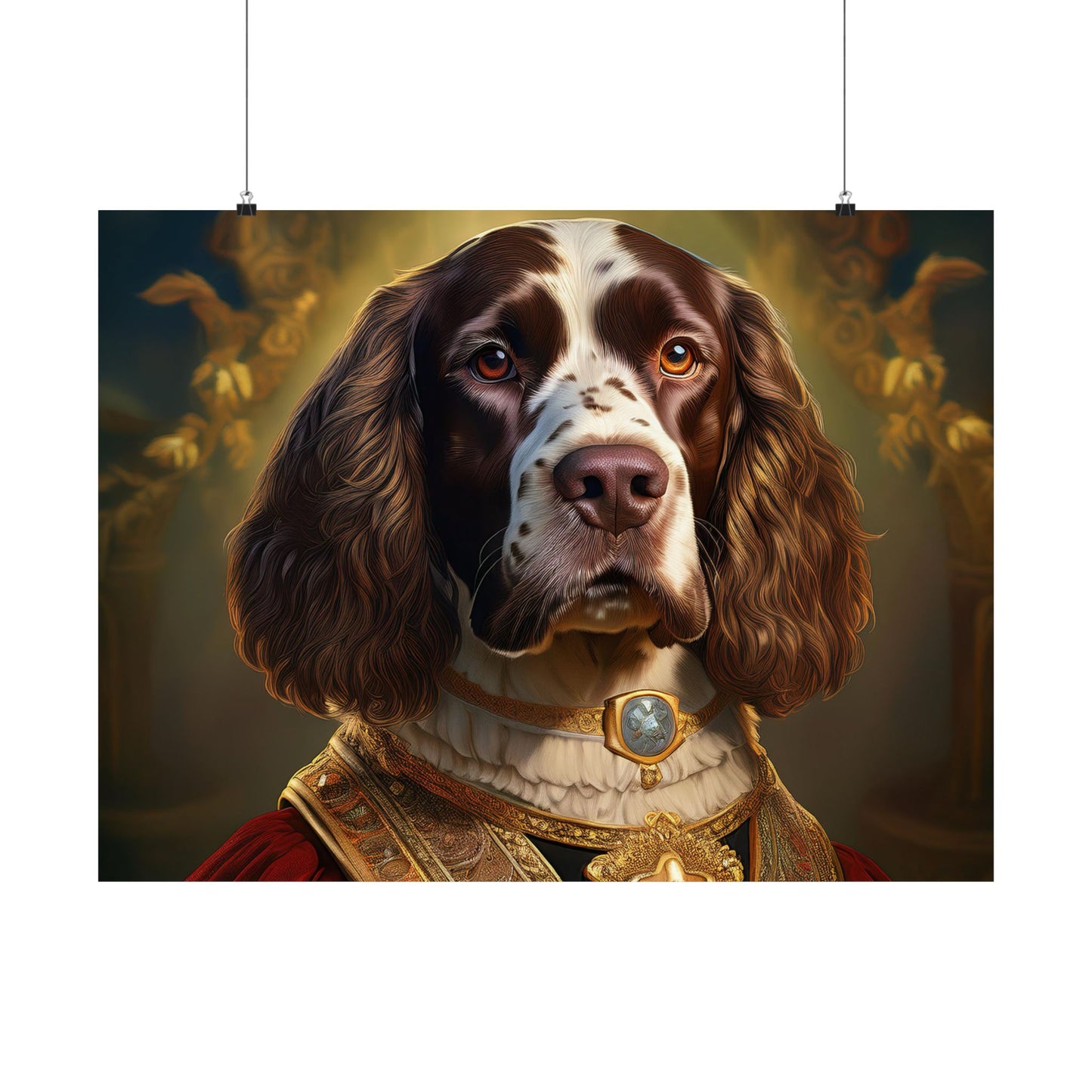 English Springer Spaniel Renaissance Dog Portrait Print, Wall Decor Gift, Dog Wall, wall prints, art prints