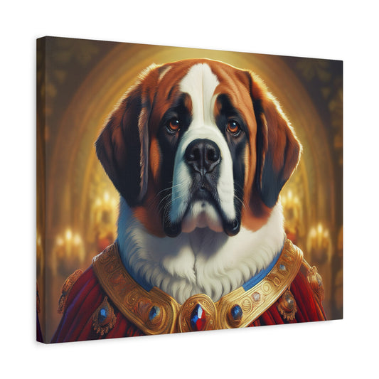 Regal Saint Bernard Renaissance Dog Portrait Canvas Art, Dog Lover Wall Décor, Pet Portrait, Home Decoration, Gift for Pet Owners, Animal Art