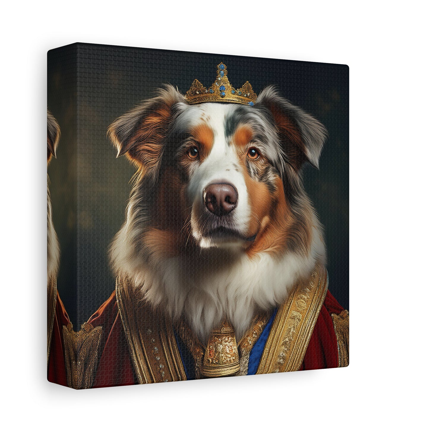 Australian Shepherd Pet Portrait Renaissance - Canvas, wall art, wall print, dog art, dog print