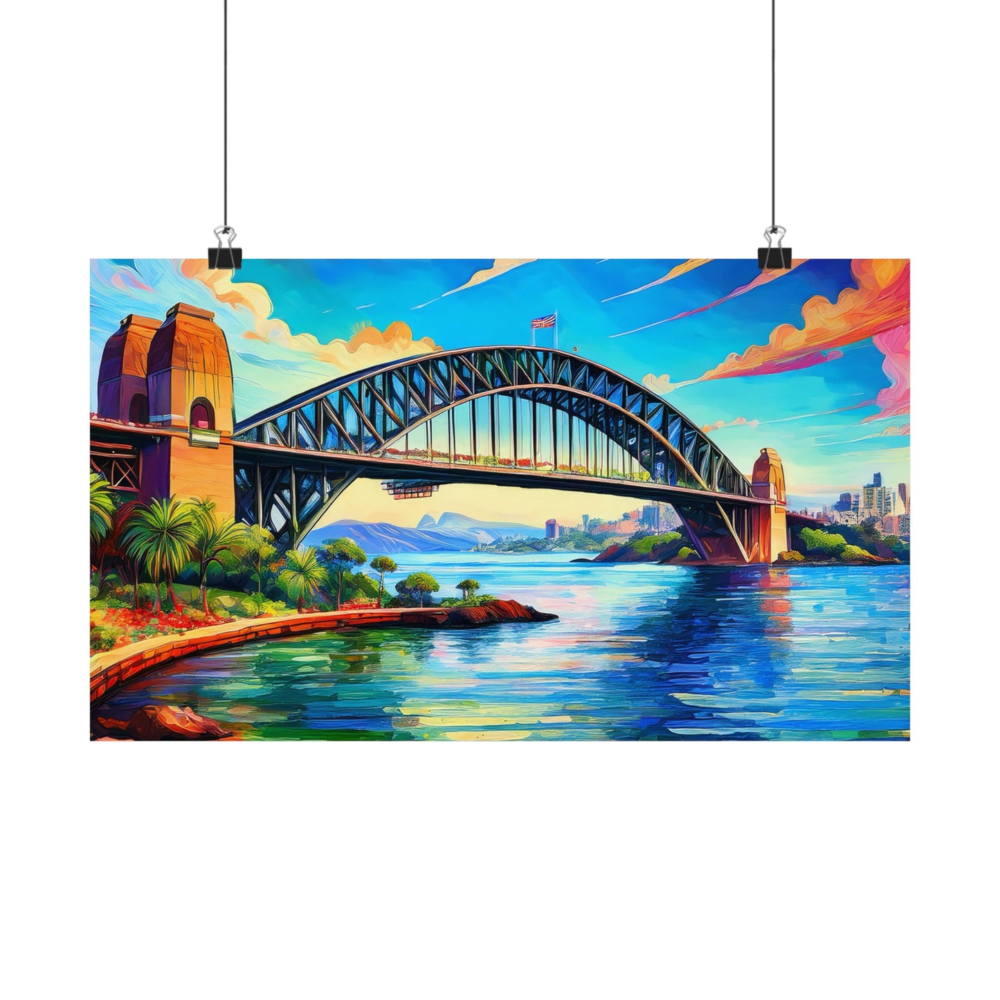 Sydney Harbour Bridge  Australia Painting Print | Wall Art | Wall Print