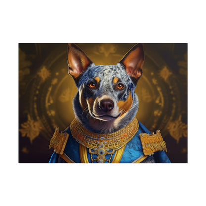 Australian Cattle Dog Renaissance Dog Portrait Wall Art | Art Print | Wall Decor Gift, Animal Lover Home Decor, Dog Wall Art