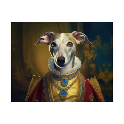 Whippet Dog Renaissance Pet Portrait Print, Whippet Art, Canine Decor, Dog Memorial Gift, wall print, wall art