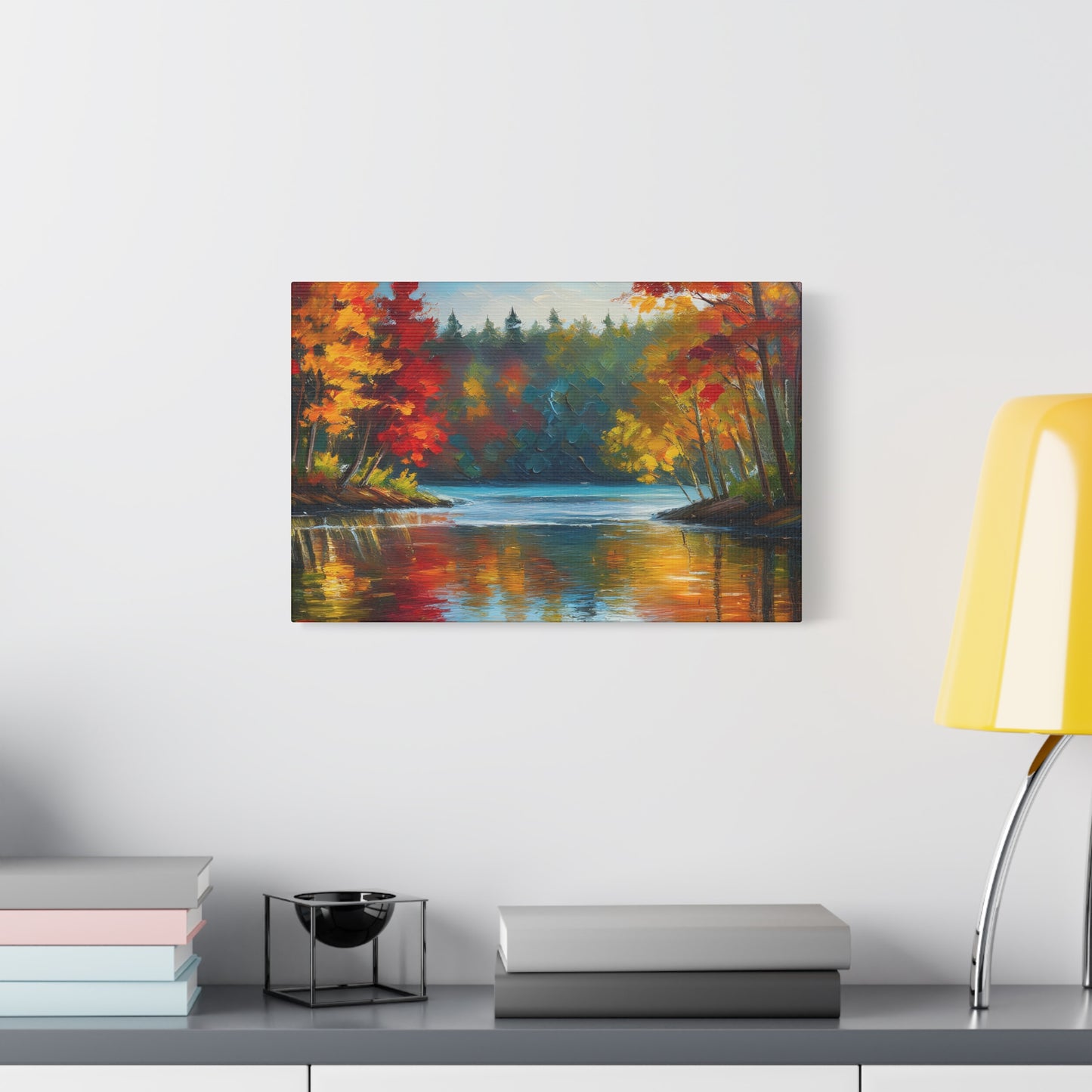 Fall Leaves on the Lake on Canvas | wall art |  wall print