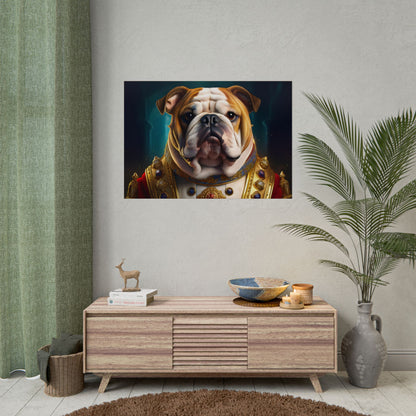 English Bulldog Renaissance  Dog Pet Portrait Print | Wall Art | Wall Print