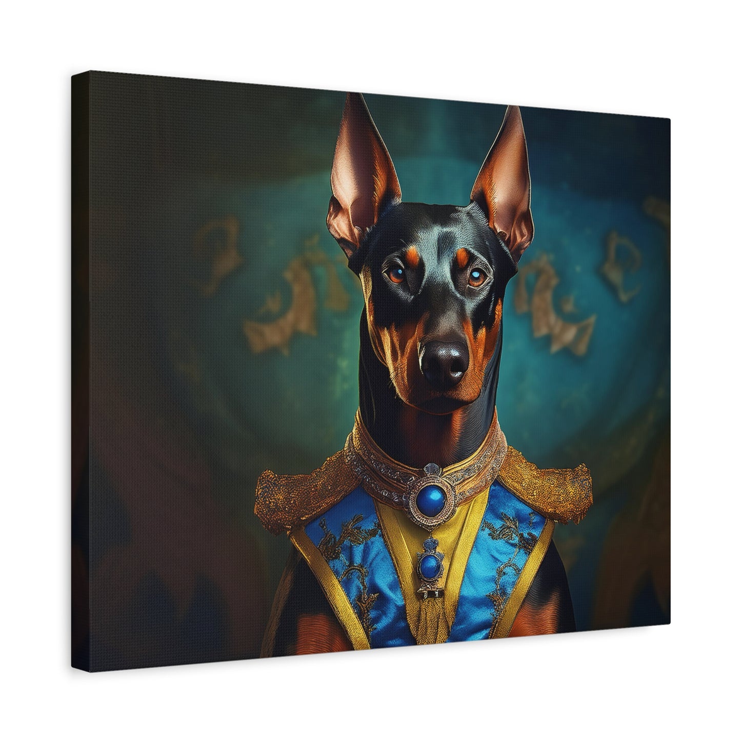 Doberman Pinscher Renaissance Pet Portrait on Canvas | wall art | wall print | Dog Art