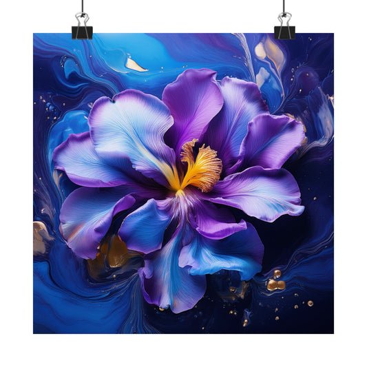 Abstract Iris Flower Square Wall Print | Style 2 | Botanical Wall Art | Nature Art | Wall Art | Wall Print