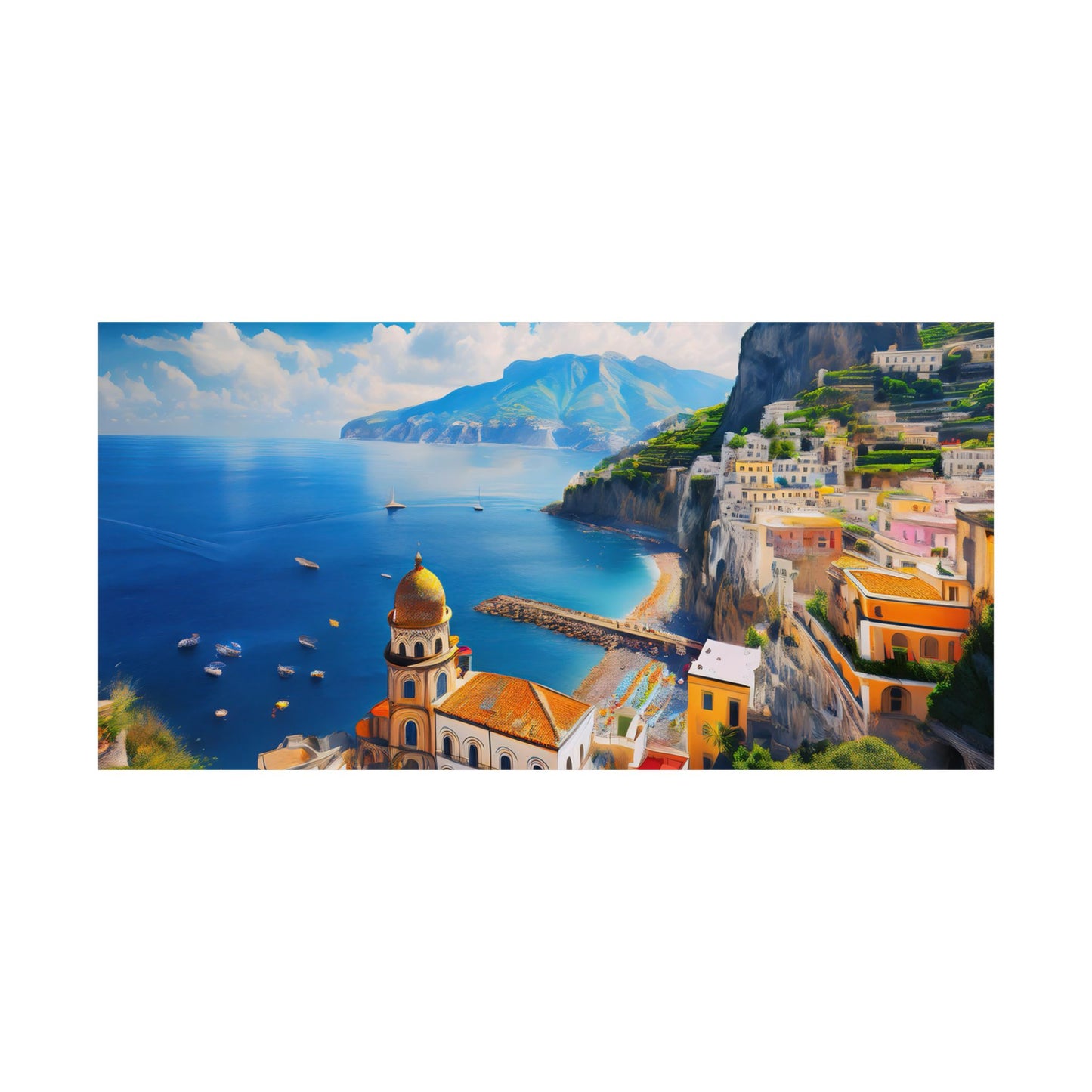 Amalfi Coast Italy Coastal Print | Style 3 | Wall Art | Wall Print