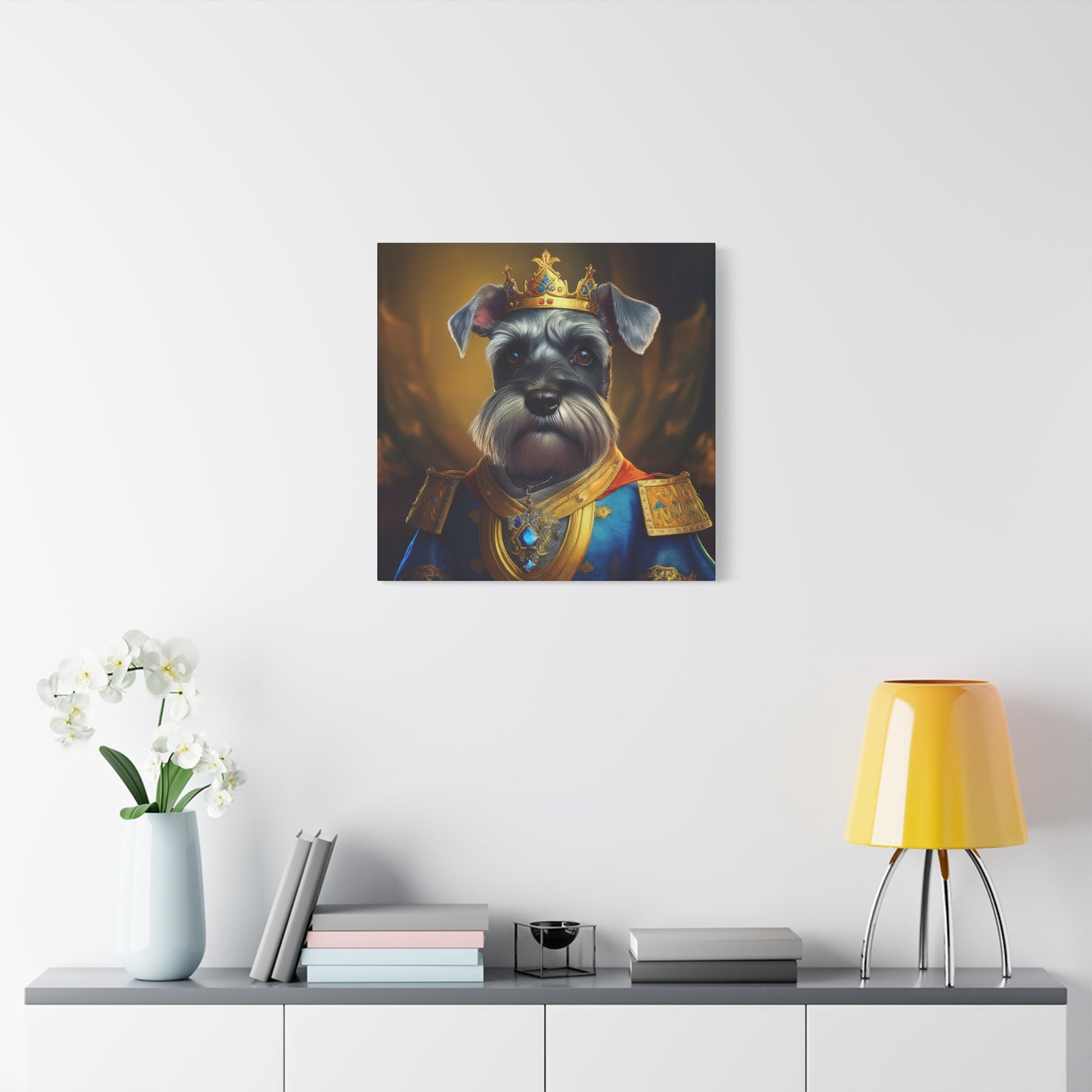 Miniature Schnauzer Renaissance Pet Portrait on Canvas | wall art | wall print | dog art