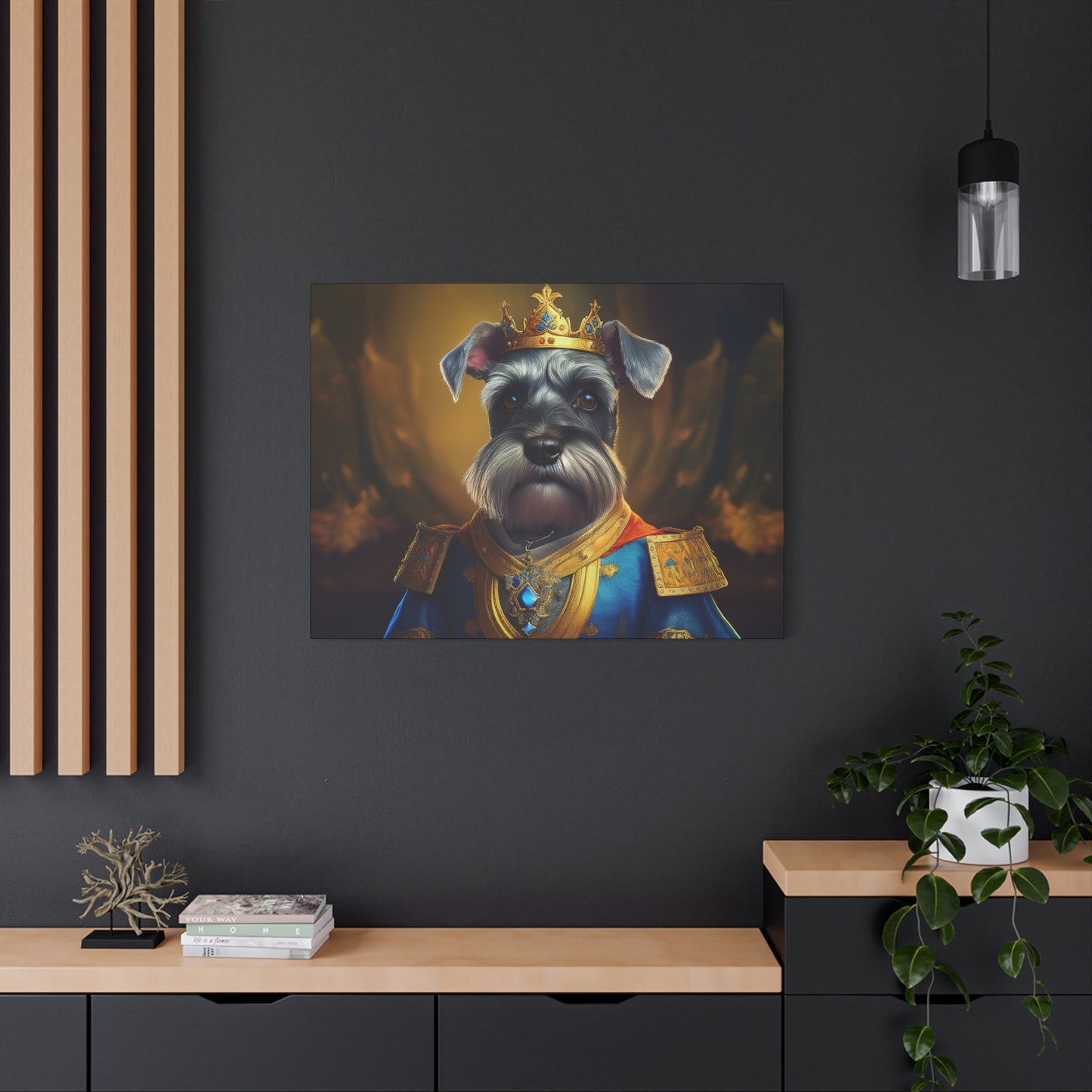 Miniature Schnauzer Renaissance Pet Portrait on Canvas | wall art | wall print | dog art