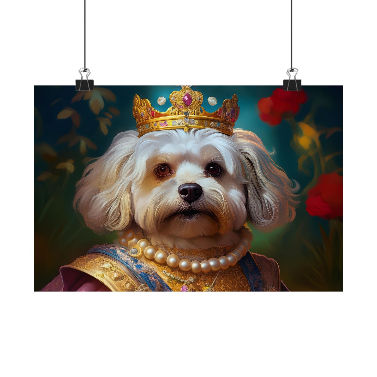 Havanese Dog Renaissance Pet Portrait Print, Wall print, wall art, Animal Lover Home Decor, Dog Wall Art