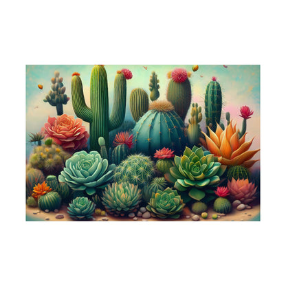 Abstract Cacti and Succulent Desert Garden Color Print | Wall Art | Wall Print