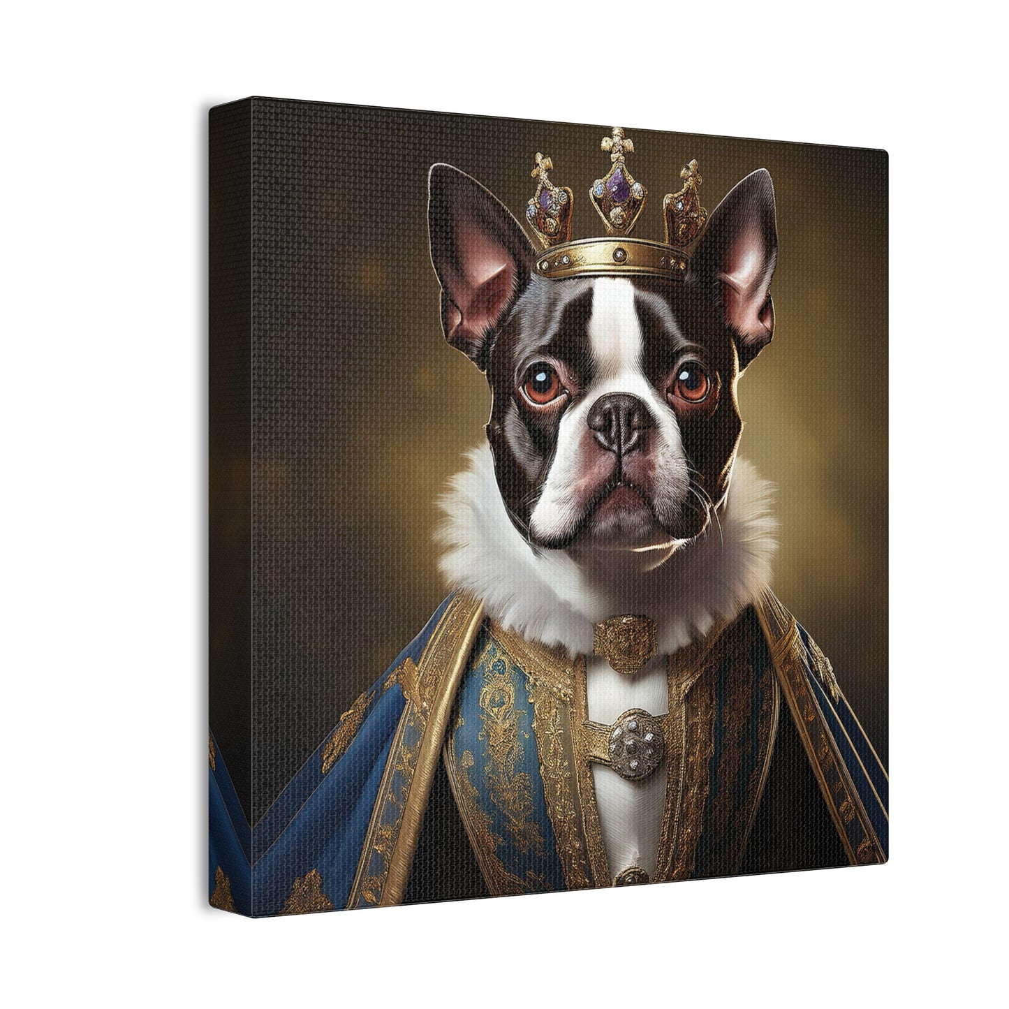 Boston Terrier Renaissance Pet Portrait on Canvas, wall print, wall art, dog portrait, dog art