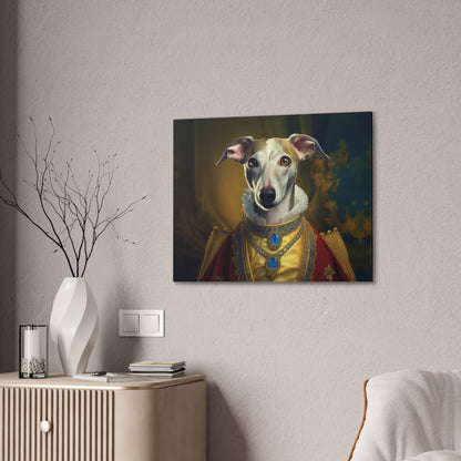 Whippet Pet Portrait Renaissance Print - Canvas, wall art, wall print, dog portrait, dog art