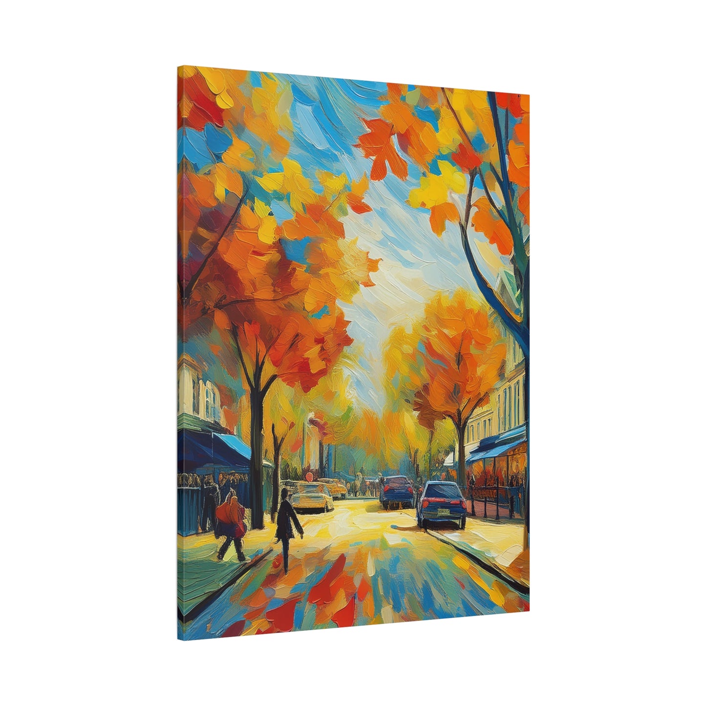 Fall Leaves In the City Painting Canvas Wall Art | Wall Art | Wall Print