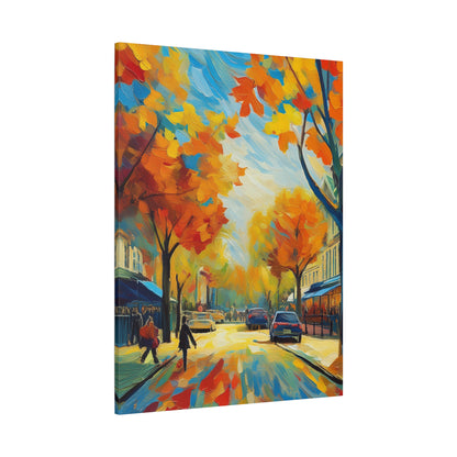Fall Leaves In the City Painting Canvas Wall Art | Wall Art | Wall Print