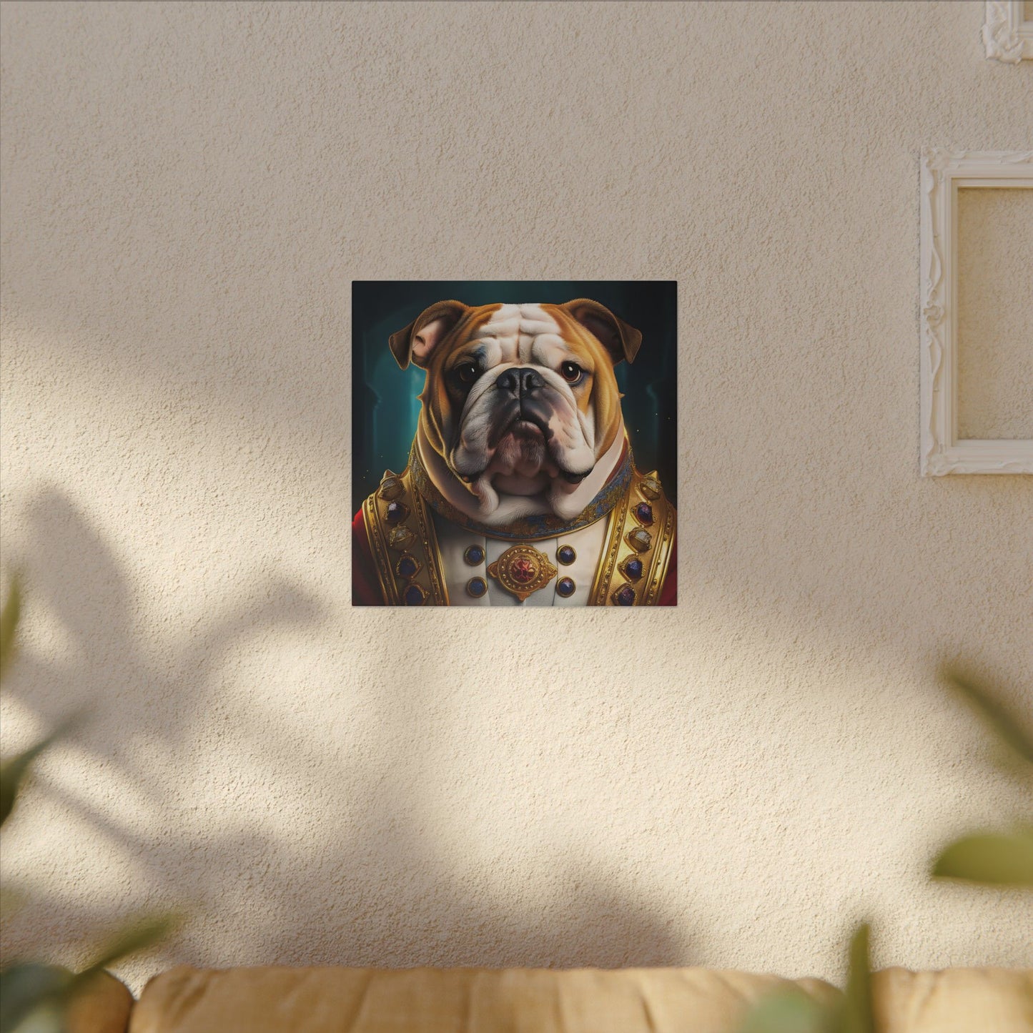 English Bulldog Pet Portrait Renaissance - Canvas, wall art, wall print, dog portrait, dog art